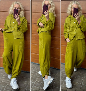 BAVLNĚNÉ BAGGY  JANA HRÁŠKOVĚ ZELENÉ