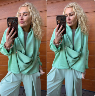 SEMIŠOVÝ KABÁTEK MINT