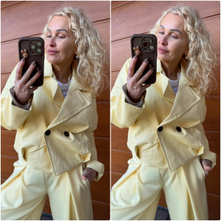 KOŽENKOVÁ BUNDA ŽLUTÁ  -podšitá