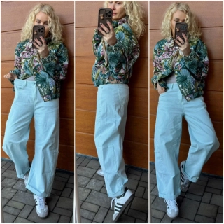 BAVLNĚNÉ RIFLE PRUŽNÉ BARELKY světlá MINT