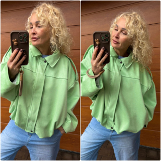 PODŠITÁ SEMIŠOVÁ BUNDA MINT