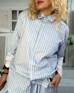 LUX MODRÁ KOŠILE OVERSIZE