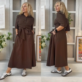 LUX ČOKOHNĚDÉ ŠATY RENÁTA