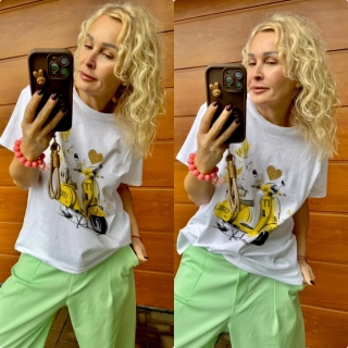 BAVLNĚNÉ TRIKO ŽLUTÉ VESPA