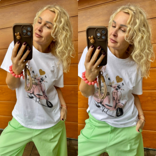 BAVLNĚNÉ TRIKO RŮŽOVÉ   VESPA