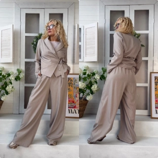 KOSTÝM BÉŽOVÝ KALHOTY+ SAKO