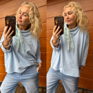 BAVLNĚNÁ MIKINA MODRÁ