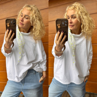 BAVLNĚNÁ MIKINA BÍLÁ