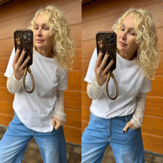 BAVLNĚNÉ TRIKO S KRAJKOU BÍLÉ  