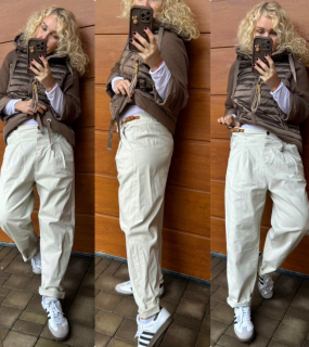 KALHOTOVÉ BAGGY BÉŽOVÉ 