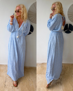 MUŠELÍNOVÉ ŠATY MODRÉ