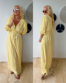 MUŠELÍNOVÉ ŠATY ŽLUTÉ 