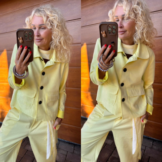 SEMIŠOVÝ KABÁTEK ŽLUTÝ 