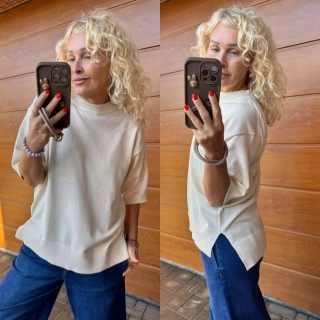 BÉŽOVÝ  TOP M/L VISKOZA