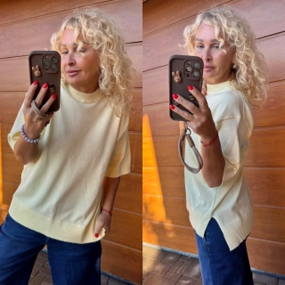 SVĚTLOŽLUTÝ  TOP  VIZKOZA  M/L