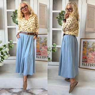 RIFLOVÁ SUKNĚ S PÁSKEM 