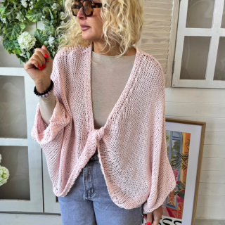 OVERSIZE PLETENÝ SVETR RŮŽOVÝ  SUK