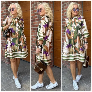 SATÉNOVÉ ŠATY KHAKI LUX ROYAL