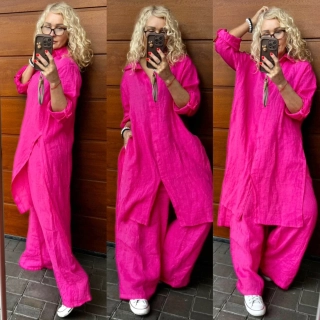 LNĚNÁ TUNIKA FUCHSIE 