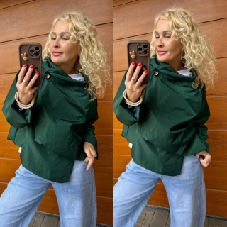 ŠUSTÁKOVÝ LAHVOVĚ ZELENÝ  KABÁTEK NINA 