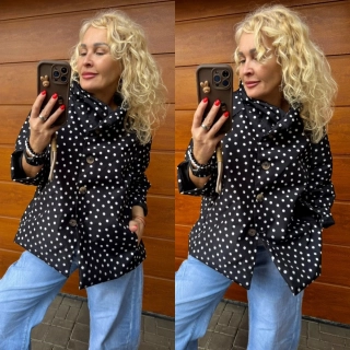 ŠUSTÁKOVÝ KABÁTEK ČERNÝ PUNTÍK