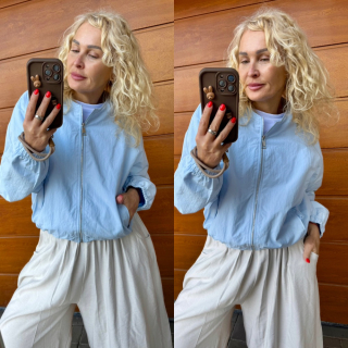 SVĚTLE MODRÁ BOMBERKA PODŠITÁ 