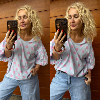 BAVLNĚNÉ TRIKO PUNTÍK MODRÉ 