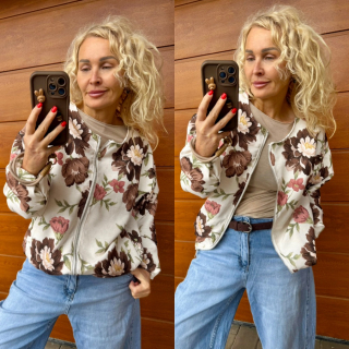 JARNÍ BUNDA NA ZIP KVĚT ČOKO