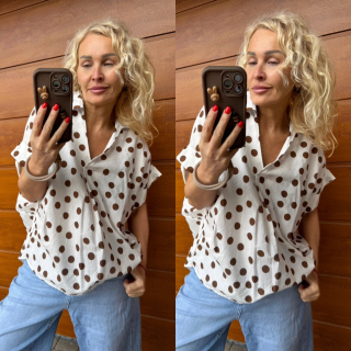 KOŠILOVÝ TOP-HALENKA  PUNTÍk BÍLÁ 