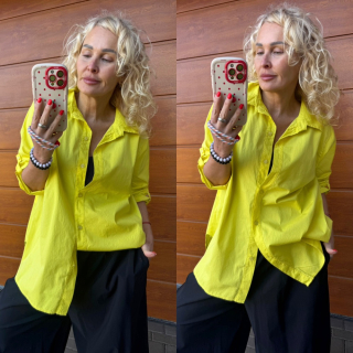 KOŠILE SIMPLE ŽLUTÁ  OVERSIZE