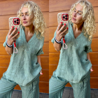 LNĚNÁ TUNIKA KHAKI 