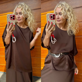 SATÉNOVÝ TOP ČOKO M/L