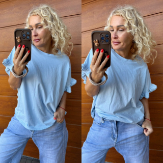 BAVLNĚNÉ TRIKO TINA MODRÉ