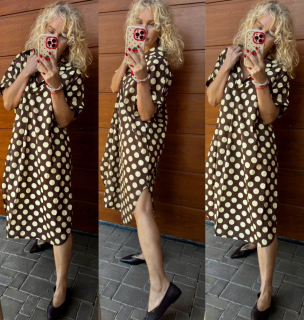 ŠATY PUNTÍK ČOKOŽLUTÉ 