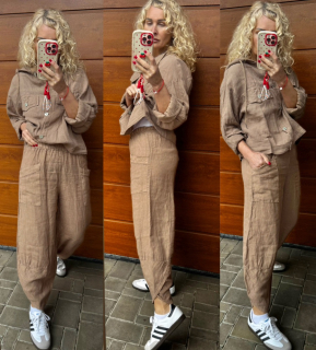 LNĚNÉ  BAGGY JANA CAMEL