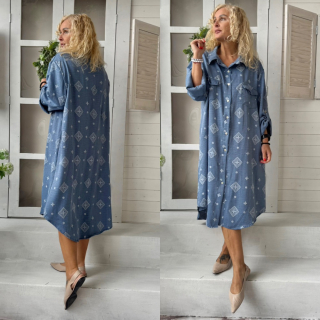 KOŠILOVÉ ŠATY MODRÉ 