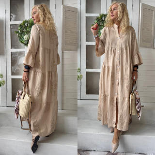 ŠATY MAXI BÉŽOVÉ ROMANTIK