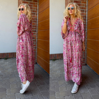 HEDVÁBNÉ DLOUHÉ ŠATY BOHO 