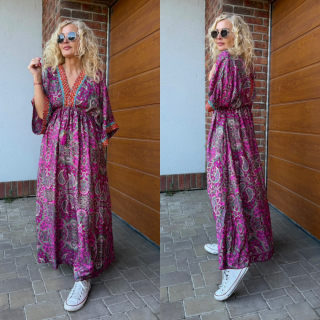 HEDVÁBNÉ DLOUHÉ ŠATY BOHO 