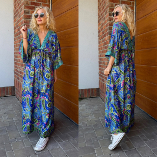 HEDVÁBNÉ DLOUHÉ ŠATY BOHO 