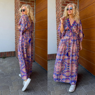 HEDVÁBNÉ DLOUHÉ ŠATY BOHO 