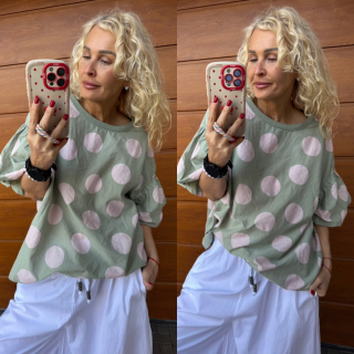 BAVLNĚNÉ TRIKO LINDA khaki  PUNTÍK