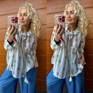 HALENKA TOP LUX KHAKI SRDCE