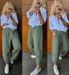 MUŠELÍNOVÉ BAGGY JANA KHAKI