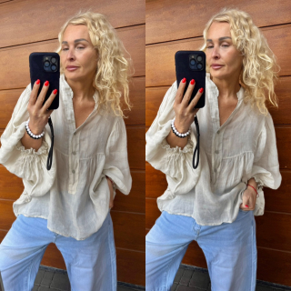 LNĚNÁ HALENKA-TOP BÉŽOVÁ
