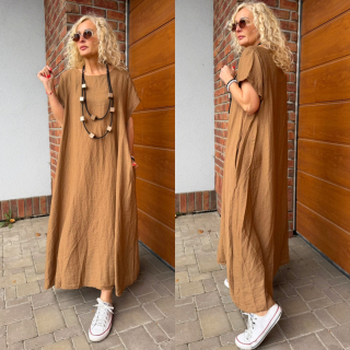ŠATY OVERSIZE CAMEL