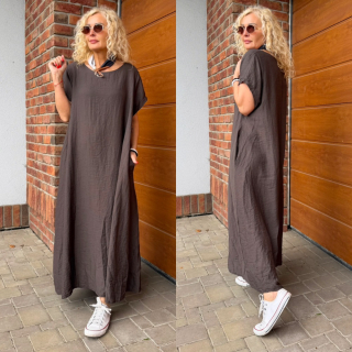 ŠATY OVERSIZE ČOKOHNĚDÉ
