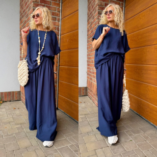 KOMPLET OVERSIZE BEATA TMAVĚ MODRÝ