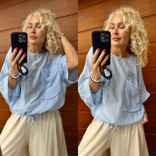 HALENKA TOP LARISA MODRÁ