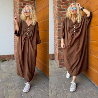 ŠATY OVERSIZE S KAMÍNKY čoko